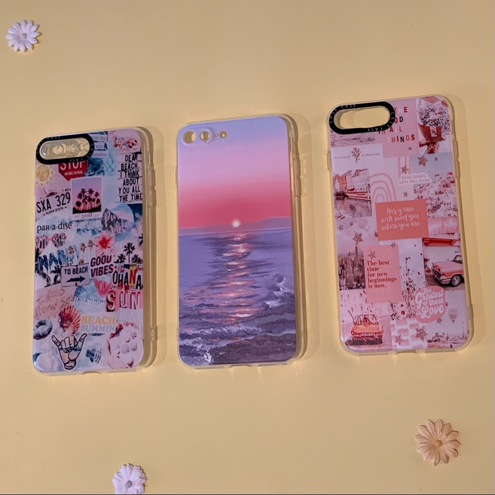 Beach Print/Summer Collage iPhone 7/8 Plus Cases